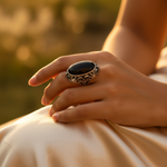 将图像加载到图库查看器中, 925 Silver Onyx Stone Ring for Men | Statement Jewelry