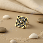 Load image into Gallery viewer, Silver Ring with Pearl | Square Design | Women's Jewelry