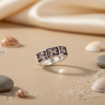 Load image into Gallery viewer, Silver Ring with Amethyst Gemstones | For Women | Gift