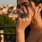 Load image into Gallery viewer, Anillo de plata de ley 925 con piedras preciosas para mujer | Anillo de cóctel