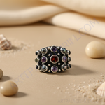 Load image into Gallery viewer, Anillo de plata de ley 925 con piedras preciosas para mujer | Anillo de cóctel