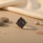 Load image into Gallery viewer, 925 Silver Garnet Gemstone Ring for Women | Cocktail Jewelry