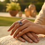 Load image into Gallery viewer, 925 Silver Smoky Quartz Ring | Women's Geometric Jewelry