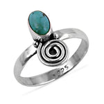 将图像加载到图库查看器中, 925 Silver Turquoise Stone Ring for Women | Spiral Design
