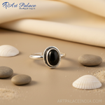 Load image into Gallery viewer, Anillo de ónix negro en plata 925 para mujer | Joyería con piedras preciosas