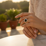 Load image into Gallery viewer, 925 Silver Black Onyx Ring for Women | Gemstone Jewelry