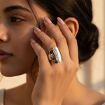 Load image into Gallery viewer, 925 Silver Pearl & Gemstone Ring for Women | Statement Jewelry