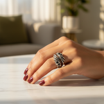 Load image into Gallery viewer, 925 Silver Abstract Ring | Statement Jewelry for Women