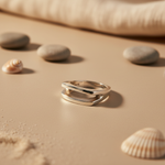 Load image into Gallery viewer, 925 Silver Square Double Band Ring | Modern Minimalist Jewelry