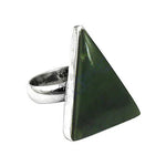Load image into Gallery viewer, Silver Jade Ring for Women | Triangle Stone Ring