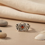 将图像加载到图库查看器中, 925 Silver Garnet Rose Ring for Women | Gemstone Jewelry