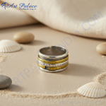 Load image into Gallery viewer, 925 Silver & Gold Spinner Ring for Women | Anxiety Relief
