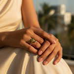 将图像加载到图库查看器中, gold plating Emerald Ring for Women | Gemstone Jewelry Gift