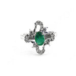 将图像加载到图库查看器中, 925 Silver Emerald Ring for Women | Gemstone Jewelry