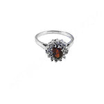 Load image into Gallery viewer, 925 Silver Garnet Ring for Women | Gemstone Engagement Ring