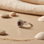 Load image into Gallery viewer, 925 Silver Garnet Ring for Women | Gemstone Engagement Ring