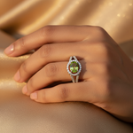 将图像加载到图库查看器中, 925 Sterling Silver Peridot Ring for Women | Gemstone Jewelry