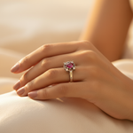 Load image into Gallery viewer, Silver Ruby Ring for Women | Gemstone Engagement Ring