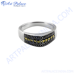 Load image into Gallery viewer, Sterling silver ring with a row of marcasite stones, a gemstone jewelry for women.