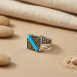 Load image into Gallery viewer, Anillo de plata 925 con turquesa azul para hombre | Joyería con estilo