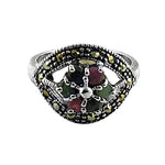 Load image into Gallery viewer, 925 Silver Marcasite Gemstone Ring for Women | Gift Jewelry