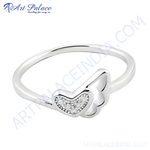 Load image into Gallery viewer, 925 sterling silver heart ring with sparkling cubic zirconia stones. Elegant and beautiful.