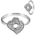 将图像加载到图库查看器中, 925 Sterling Silver Diamond Heart Ring | Women's Ring | Gift