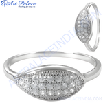 将图像加载到图库查看器中, Sterling silver pave ring with sparkling gemstones, a perfect gift for women.