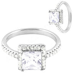 将图像加载到图库查看器中, 925 Silver Princess Cut Ring | White Cubic Zirconia | For Women