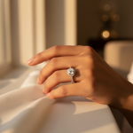 将图像加载到图库查看器中, Silver Halo Engagement Ring | Diamond Look | Women's Ring
