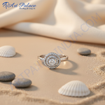 Load image into Gallery viewer, Silver Halo Diamond Ring for Women | Engagement Ring | Gift