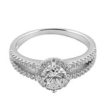 将图像加载到图库查看器中, 925 Silver Diamond Halo Ring for Women | Engagement Ring