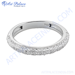 Load image into Gallery viewer, 925 sterling silver pave ring with sparkling cubic zirconia stones