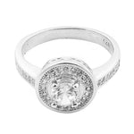 将图像加载到图库查看器中, 925 Silver Cubic Zirconia Halo Ring for Women | Gift