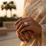 Load image into Gallery viewer, 925 Silver Heart Halo Ring | Diamond Simulant | Gift