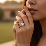 将图像加载到图库查看器中, 925 Silver Oval White Gemstone Ring for Women | Gift Jewelry