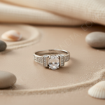 将图像加载到图库查看器中, 925 Silver Oval White Gemstone Ring for Women | Gift Jewelry