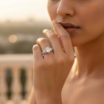 Load image into Gallery viewer, Anillo de plata con circonita cúbica de corte ovalado para mujer | Joyería de regalo