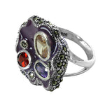 Load image into Gallery viewer, 925 Silver Multi-Gemstone Ring for Women | Cocktail Ring