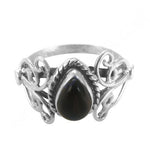 将图像加载到图库查看器中, 925 Silver Black Onyx Teardrop Ring for Women | Gift Jewelry