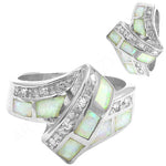 Load image into Gallery viewer, Silver Opal Ring for Women | Geometric Design | Art Palace