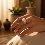 Load image into Gallery viewer, Silver Opal Ring | Mother of Pearl & Cubic Zirconia | Women's Jewelry