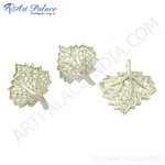 Load image into Gallery viewer, Silver leaf stud earrings with crystal embellishments, elegant design, ideal for women, silver fashion jewelry.