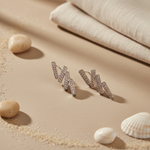 Load image into Gallery viewer, Silver Stud Earrings with Pink Crystal | Women's Jewelry Gift