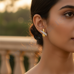 Load image into Gallery viewer, Gold Crystal X Stud Earrings for Women | Fashion Jewelry