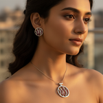 Load image into Gallery viewer, Juego de pendientes y colgante de rubí en plata 925 | Regalo de joyería para mujer