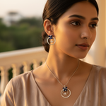 Load image into Gallery viewer, 925 Silver Blue Sapphire Flower Earrings & Pendant Set | Gift