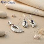 Load image into Gallery viewer, 925 Silver Gemstone Pendant Earrings Set for Women