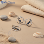 将图像加载到图库查看器中, 925银黑蓝宝石吊坠耳环套装 | 女士珠宝