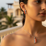 Load image into Gallery viewer, Silver Coral Gemstone Jewelry Set | Women's Gift | Art Palace